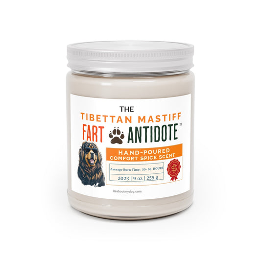Tibetan Mastiff- Dog Fart Antidote - Scented Candles, 9oz27.99-(FREE Delivery) Shop now at itsaboutmydog.com, Tibetan Mastiff, Tibetan Mastiff Gifts