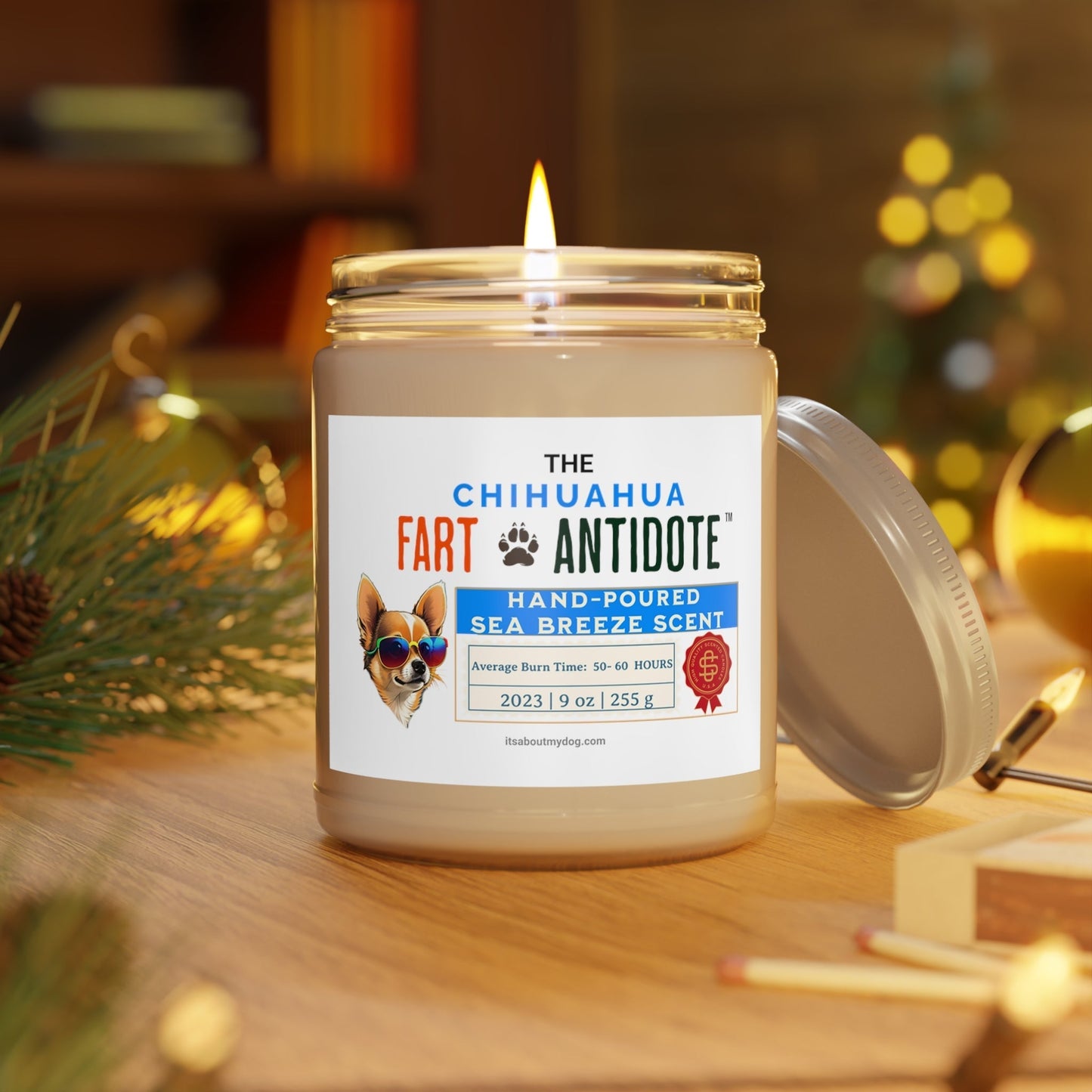 Chihuahua Dog Fart Antidote - Sea Breeze Scented Candles, 9oz27.99-(FREE Delivery) Shop now at itsaboutmydog.com, chihuahua puppies, vive chihuahua fest