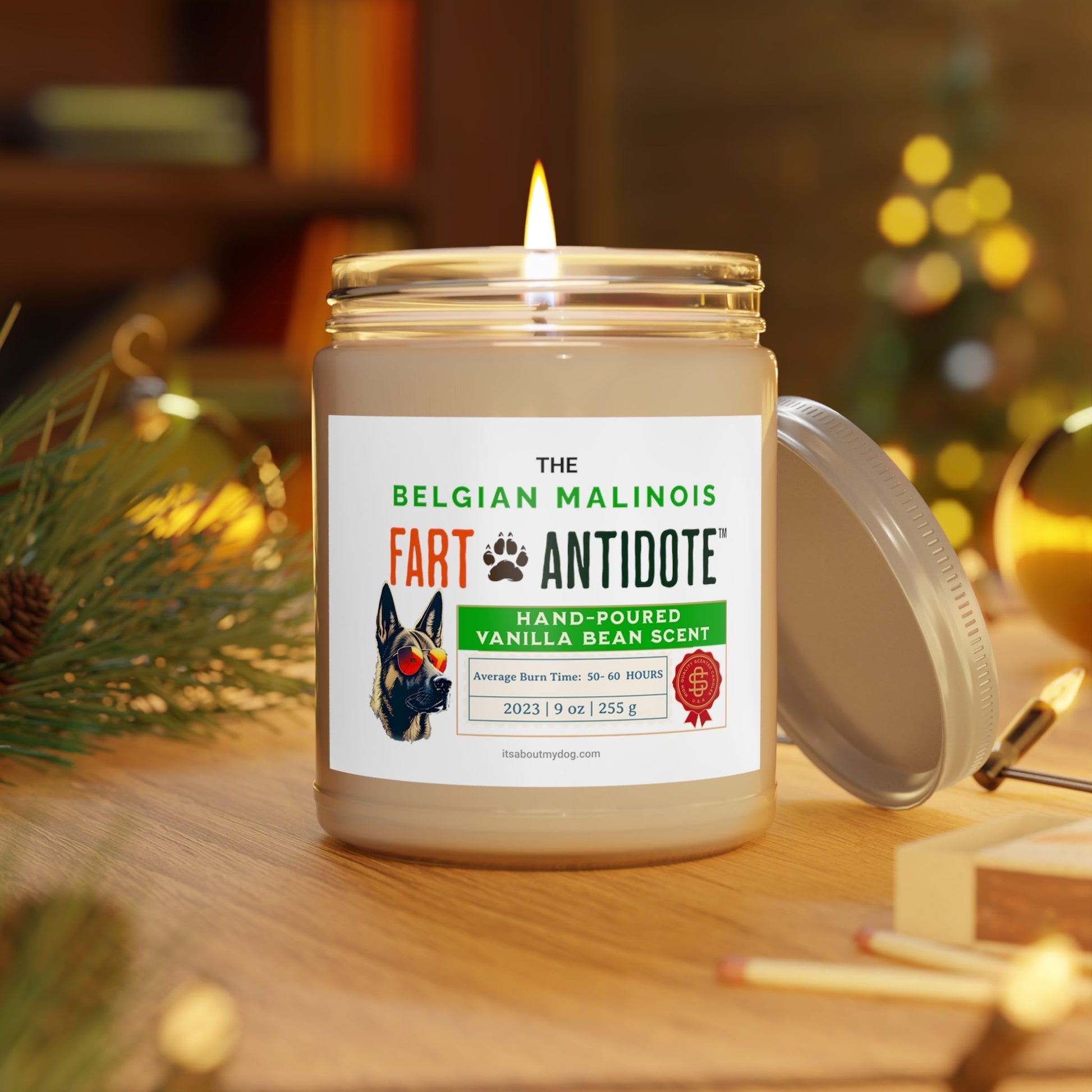 Belgian Malinois-Scented Candles, 9oz27.99-(FREE Delivery) Shop now at itsaboutmydog.com, 