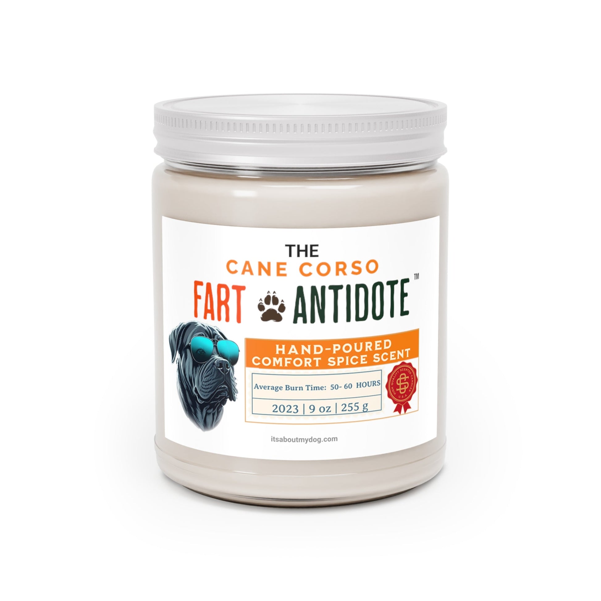 Cane Corso Dog Fart Antidote Scented Candles, 9oz , Cane Corzo27.99-(FREE Delivery) Shop now at itsaboutmydog.com, Cane Corso Collar, Cane Corso Cup, cane corso Dad, cane corso Gift, cane corso gifts, cane corso Mom, Cane Corso Portrait, Cane Corso- 9oz Scented Candles, carne corzo