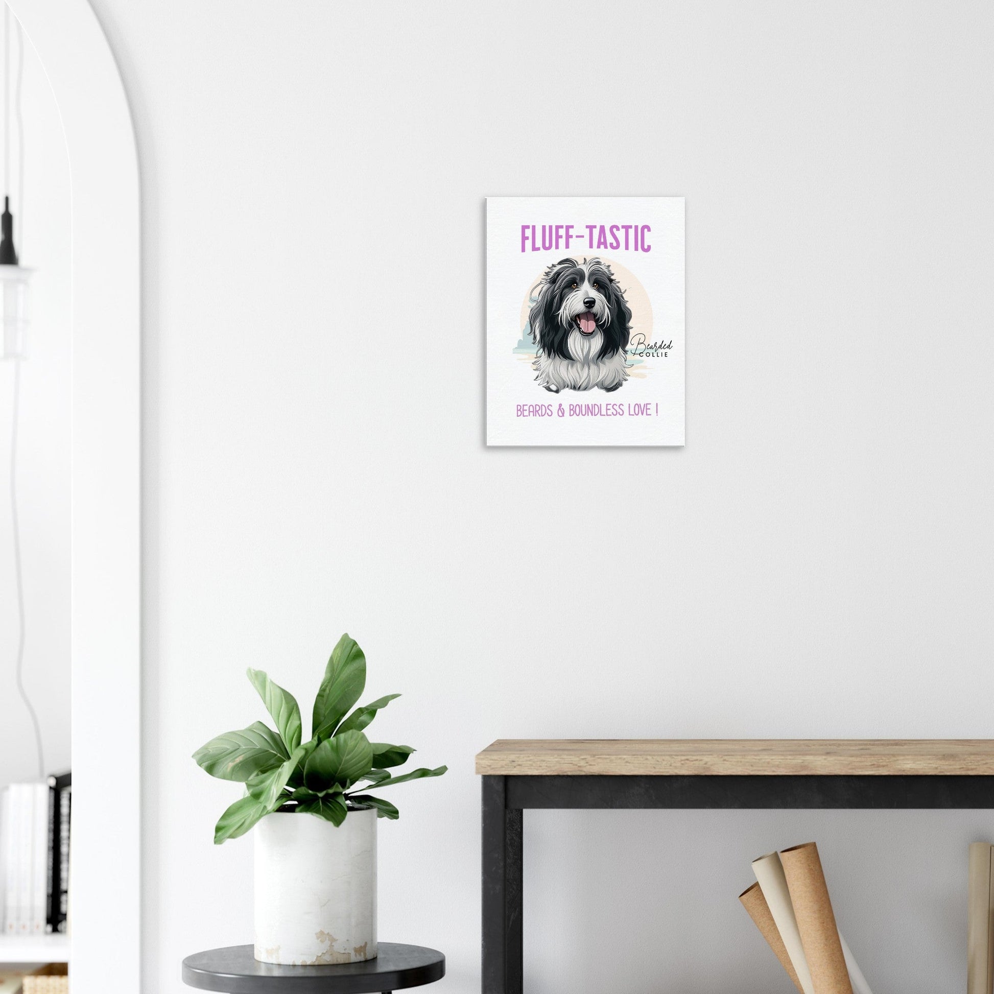 Bearded Collie Canvas Art - 16 by 20 Frame59.99-(FREE Delivery) Shop now at itsaboutmydog.com, bearded collie, Bearded Collie art, Bearded Collie lover
