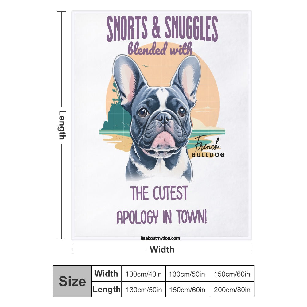 French Bulldog-Super Soft Flannel Blanket39.99-(FREE Delivery) Shop now at itsaboutmydog.com, French Bulldog gifts, Frenchie Gifts, Gifts for dog owners