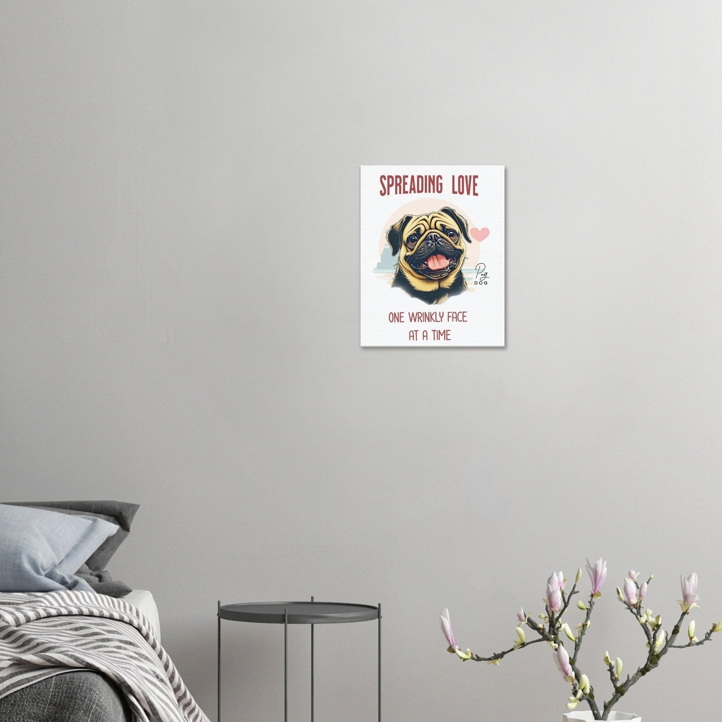 pug poster wall art, pug parent gift, pug mom gifts, pug poster wall art,pug memorial gift and pug dad gift