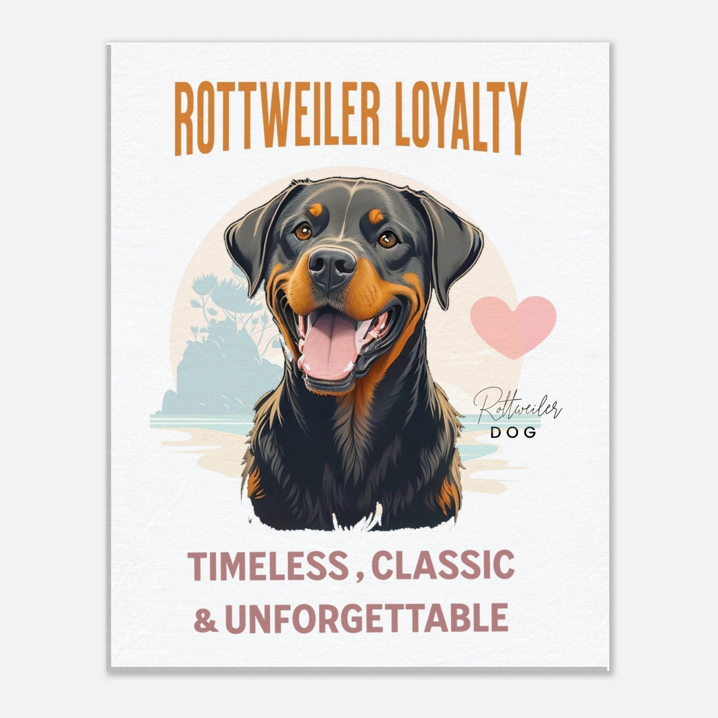 Rottweiler-Leinwanddruck, Rottweiler-Poster, Rottweiler, Rottweiler-Muttergeschenk, Rottweiler-Geschenke, Rottweiler-Dekor, Rottweiler-Vater 