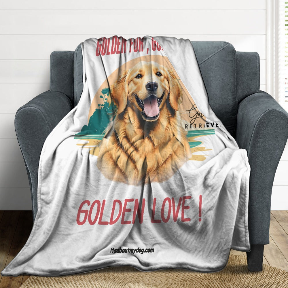 Golden Retriever- Fleece Throw Blanket
