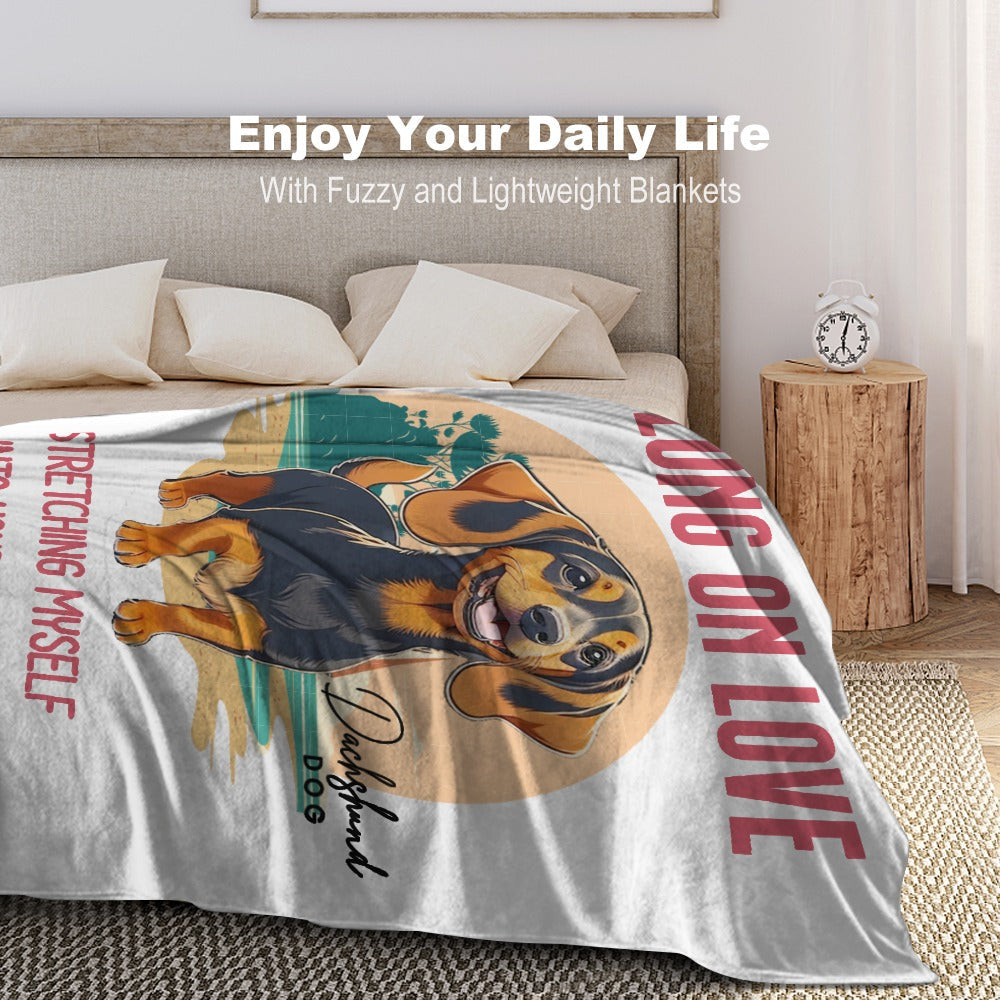 Dachshund gifts, Sausage Dog Gift-Super Soft Flannel Throw Blanket34.99-(FREE Delivery) Shop now at itsaboutmydog.com, dachshund gifts, funny sausage dog gifts, sausage dog gifts for her, sausage dog gifts for him, unusual dachshund gifts