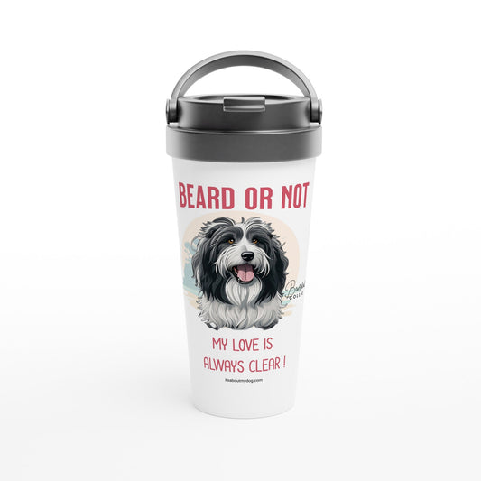 Bearded Collie Tumbler-15oz Stainless Steel Travel Mug29.99-(FREE Delivery) Shop now at itsaboutmydog.com, dog mug, dog mum mug, dogs on mugs