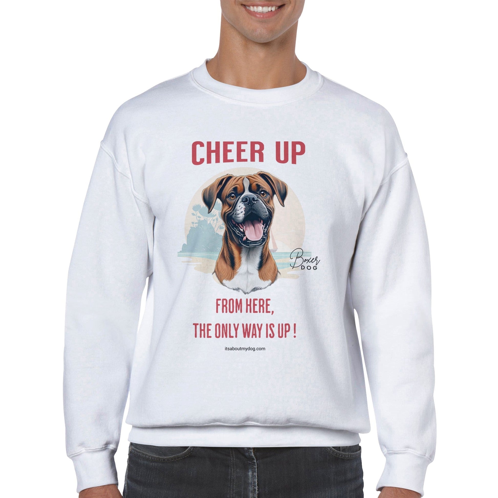 Boxer Dog Classic Unisex Crewneck Sweatshirt39.99-(FREE Delivery) Shop now at itsaboutmydog.com, Boxer Dog, boxer dog christmas jumper, Boxer Dog gifts, boxer dog shirts, dog mama sweatshirt, dog mom sweater, dog mom sweatshirt