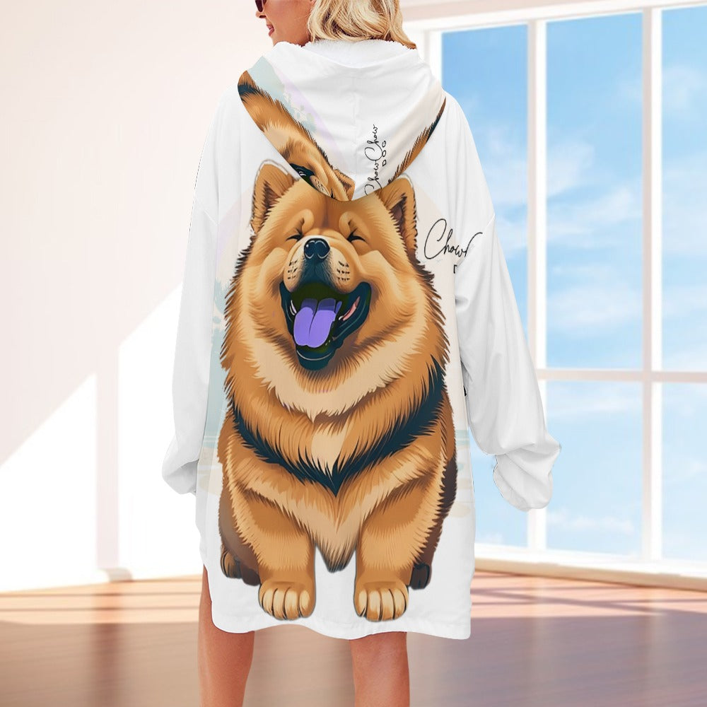 Chow Chow-Women's Adult Hooded Blanket Shirt69.99-(FREE Delivery) Shop now at itsaboutmydog.com, chow chow dog gifts, chow chow for sale, chow chow gifts