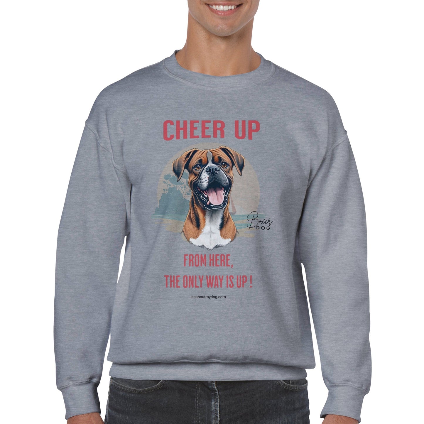 Boxer Dog Classic Unisex Crewneck Sweatshirt39.99-(FREE Delivery) Shop now at itsaboutmydog.com, Boxer Dog, boxer dog christmas jumper, Boxer Dog gifts, boxer dog shirts, dog mama sweatshirt, dog mom sweater, dog mom sweatshirt