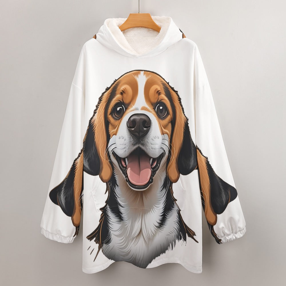 Beagle-Women's Adult Hooded Blanket Shirt69.99-(FREE Delivery) Shop now at itsaboutmydog.com, Beagle, beagle dogs lovers, Beagle gift for her, beagle gift ideas, Beagle Mom Gifts, beagle owner gifts, gifts for beagle owners