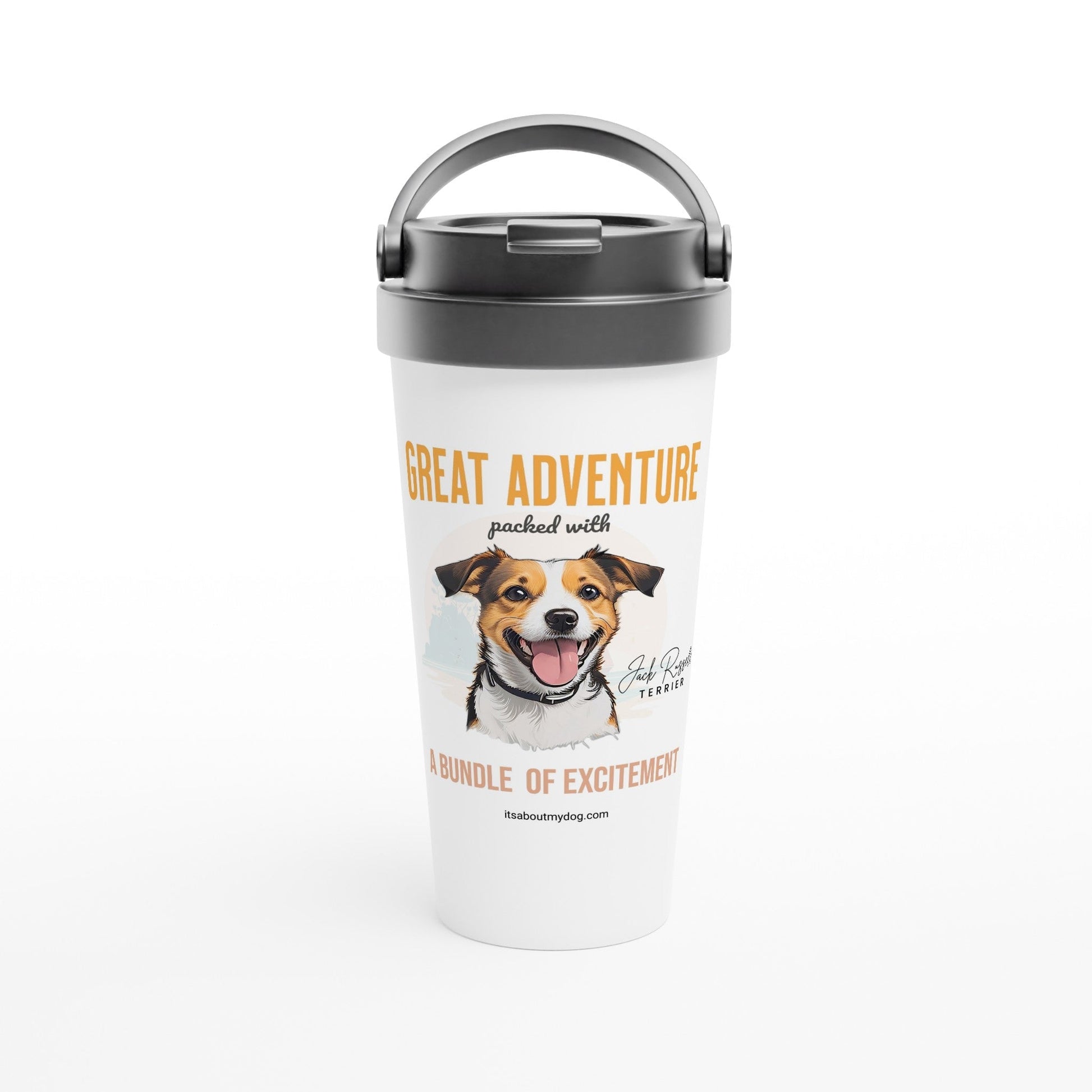 Jack Russell Terrier-15oz Stainless Steel Tumbler/Travel Mug29.99-(FREE Delivery) Shop now at itsaboutmydog.com, 