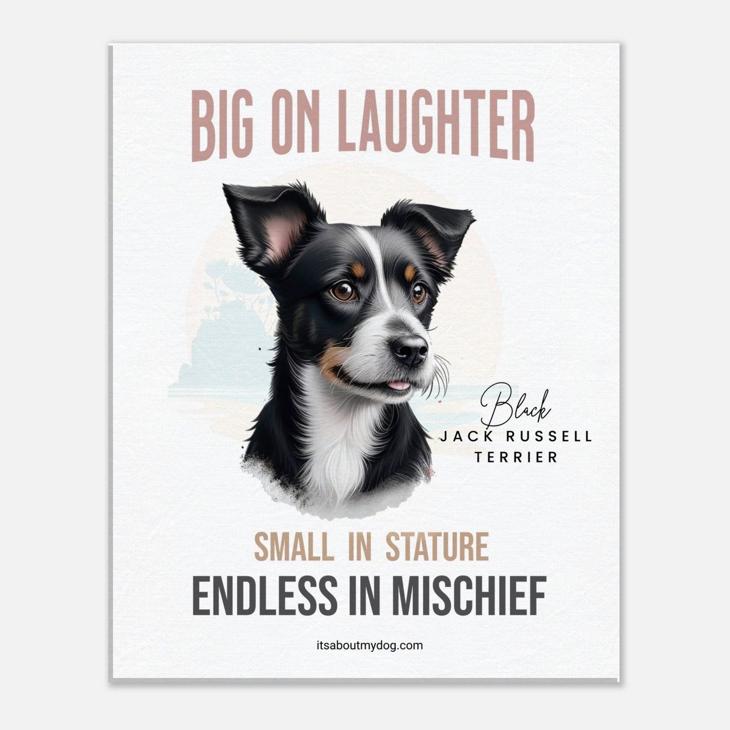 Black Jack Russell Terrier Canvas