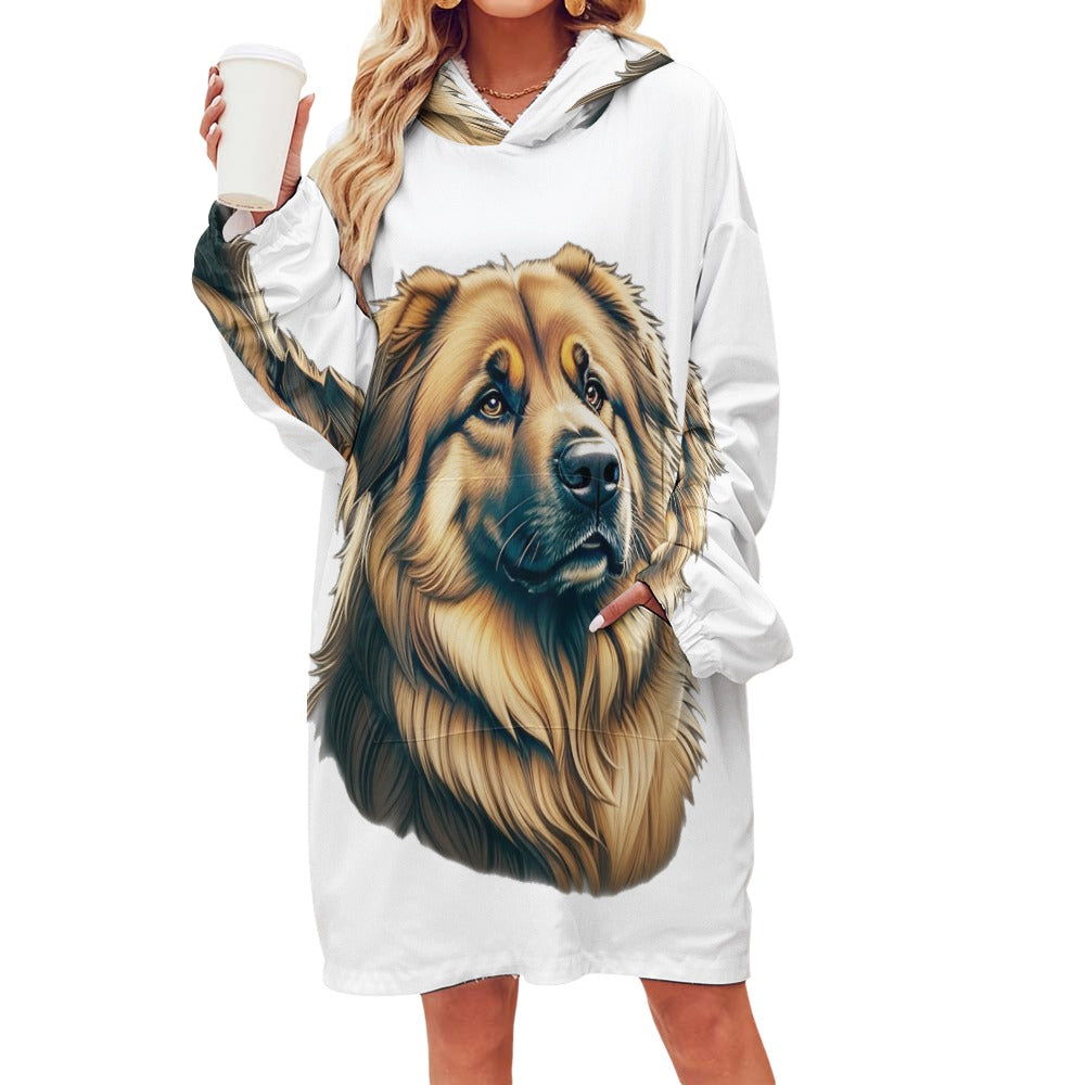 Leonberger-Women's Adult Hooded Blanket Shirt49.99-(FREE Delivery) Shop now at itsaboutmydog.com, Leonberger, leonberger gifts, leonberger puppies, leonberger puppies for sale, leonberger size comparison