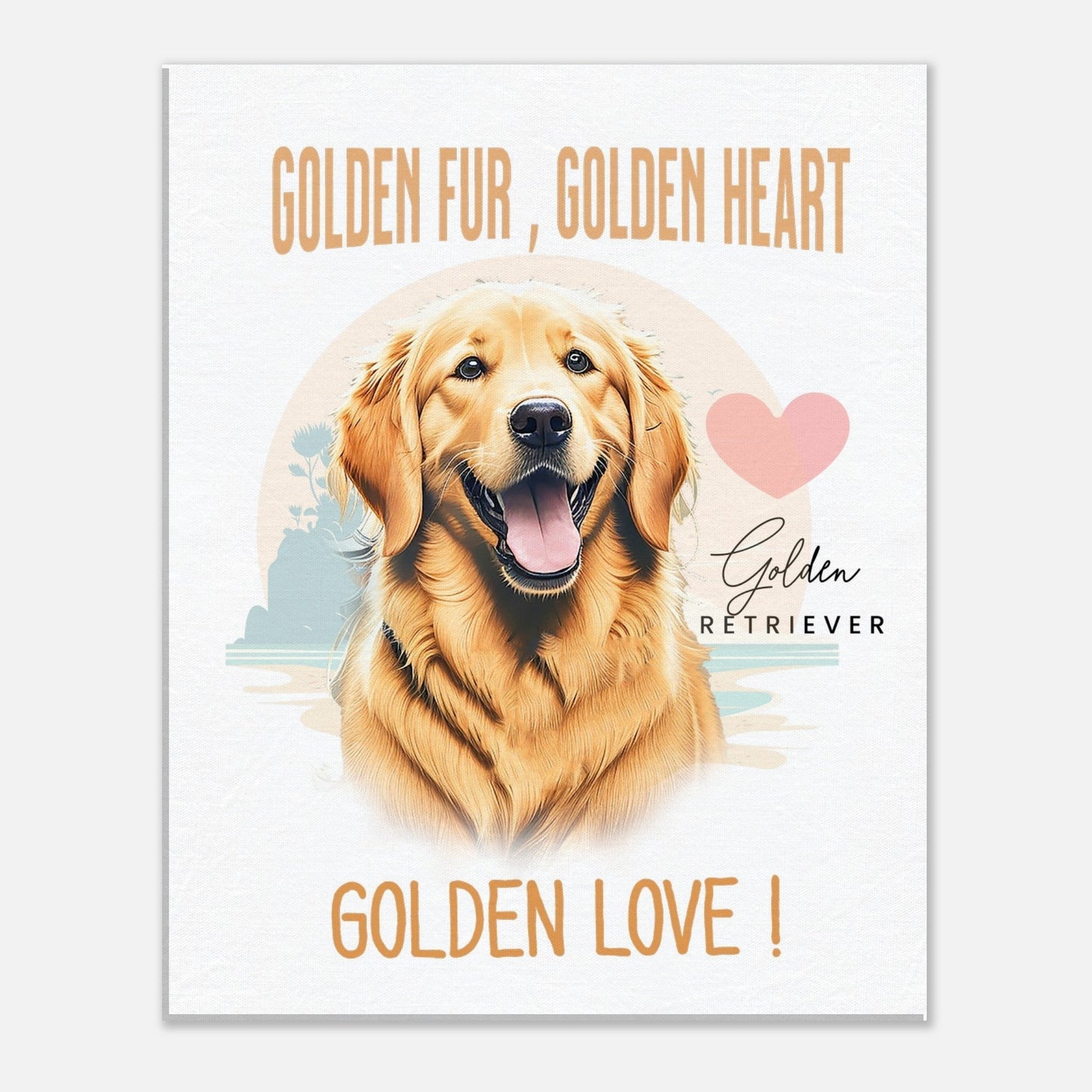 Golden Retriever-Leinwand, Retriever-Geschenke, Retriever-Hundekunst, Retriever-Wandkunst, Retriever-Vater, Retriever-Mutter-Geschenk 